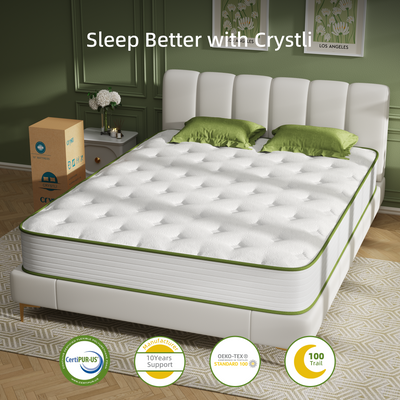 Big Promotion Crystli Green Avocado Collection 10 Inch Responsive  Memory Foam Innerspring Mattress(US)