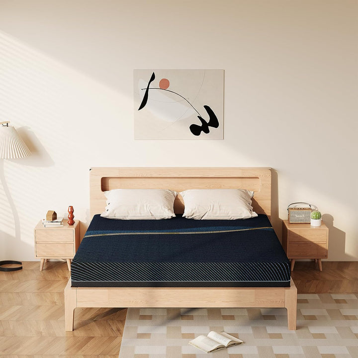 10 Inch, Gel Memory Foam Mattresses, Activated Charcoal Infused, ure Relief, Black