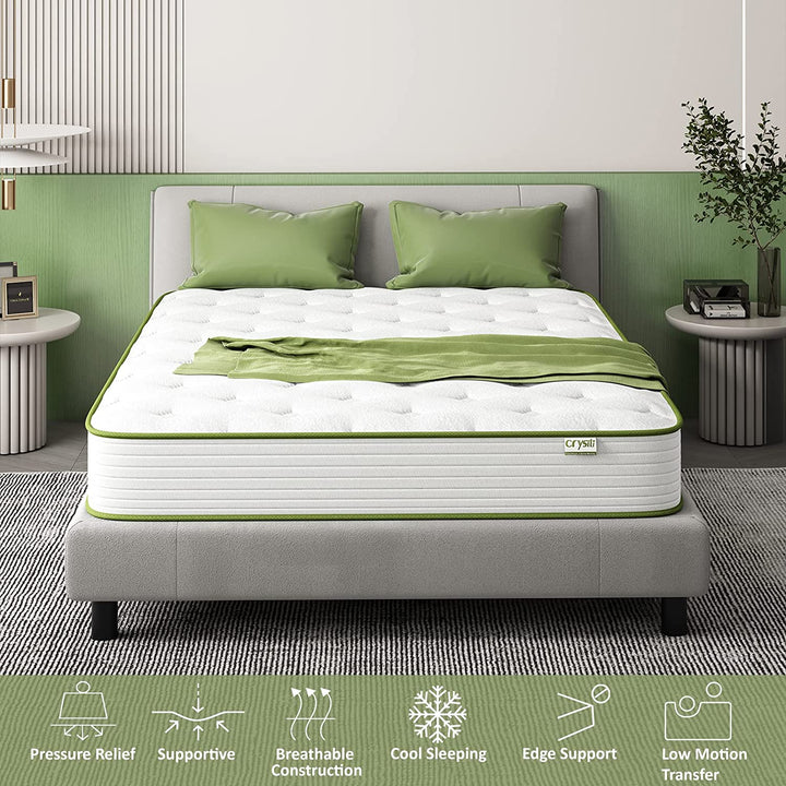 Big Promotion Crystli Green Avocado Collection 12 Inch Hybrid Mattress (US)
