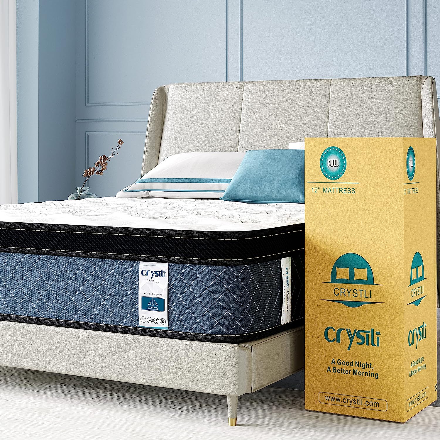 Crystli Twilight Collection 10 Inch Memory Foam Innerspring Mattress (US)