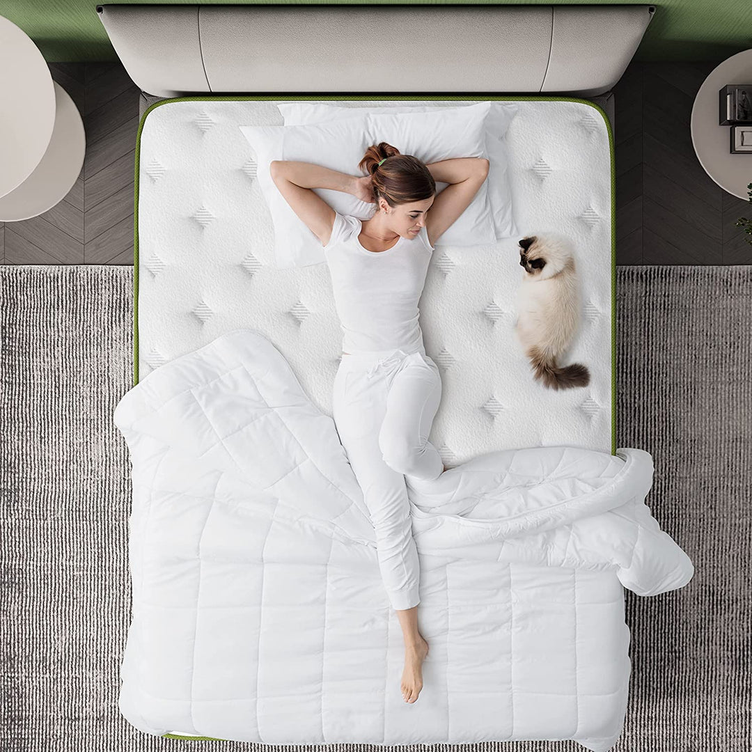 Big Promotion Crystli Green Avocado Collection 12 Inch Hybrid Mattress in a Box Tencel Cooling Cover