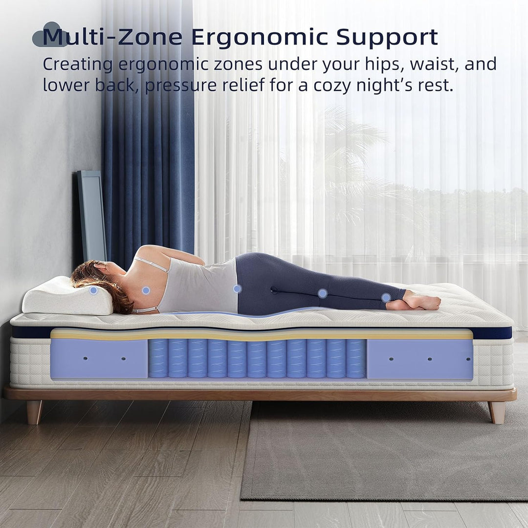 Big Promotion Crystli Midnight Collection 14 Inch Hybrid Innerspring Mattress with Zero Gravity(US)
