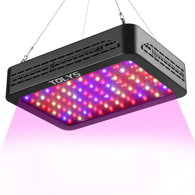 TOLYS 1000W LED Grow Light for Indoor Plants, Full Spectrum Dual Chip Design Growing Lamps, Double Switch Veg and Bloom Buttons, with Timer and Thermometer Humidity Monitor, with Adjustable Rope