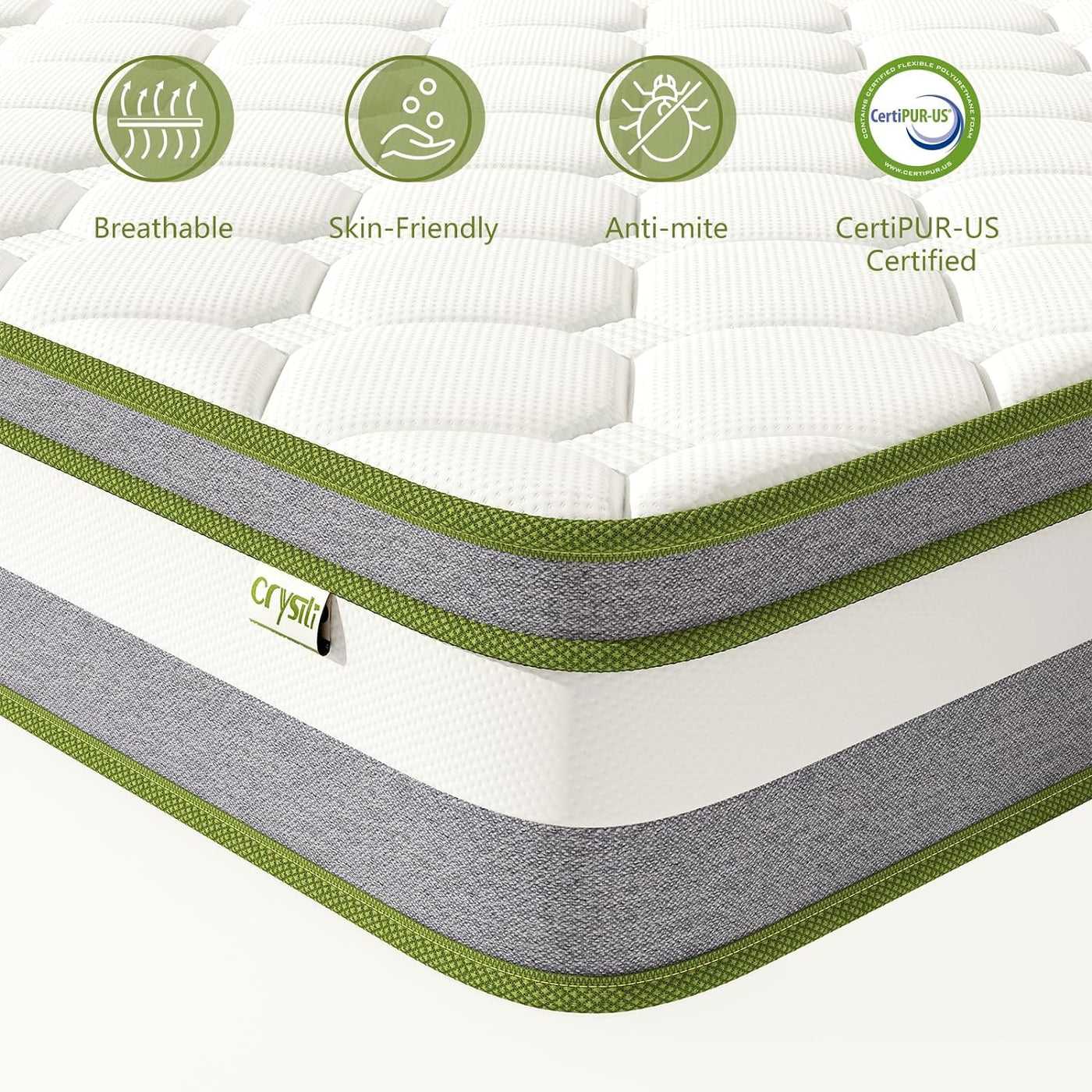 Crystli HB Avocado Collection10 inch Hybrid Mattress (CA)