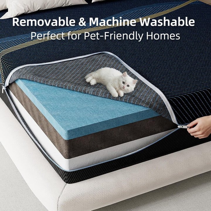 Big Promotion 12 Inch Cooling Gel &amp; Bamboo Charcoal Memory Foam Mattress Back Pain Stress Relief Black