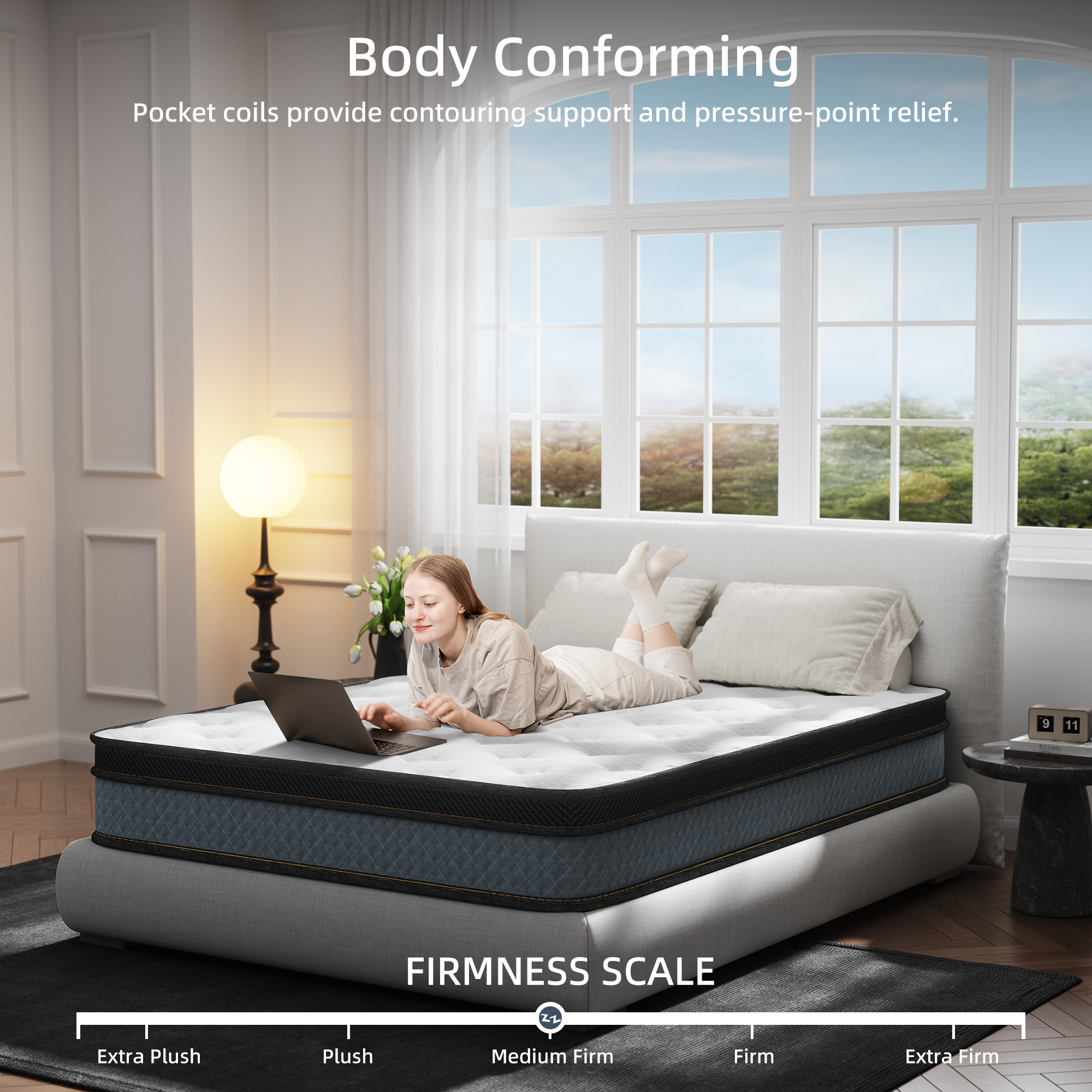 Big Promotion Crystli Twilight Collection 10 Inch Memory Foam Innerspring Mattress