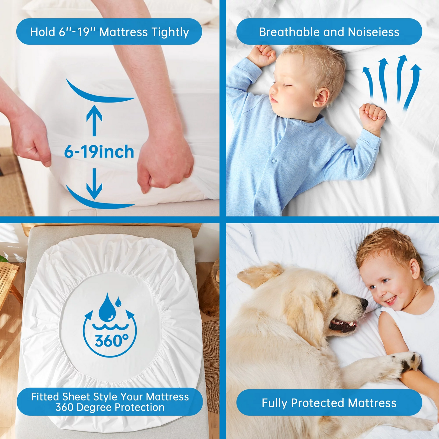 Everyday Waterproof Cotton Mattress Pad Mattress Protector