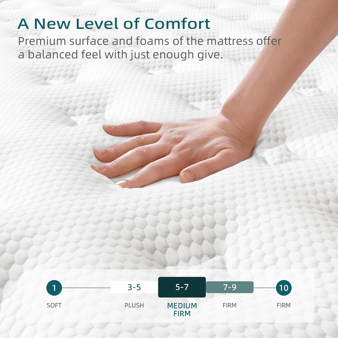 Crystli Twilight Collection 12 Inch Memory Foam Innerspring Mattress with CertiPUR-US Certified