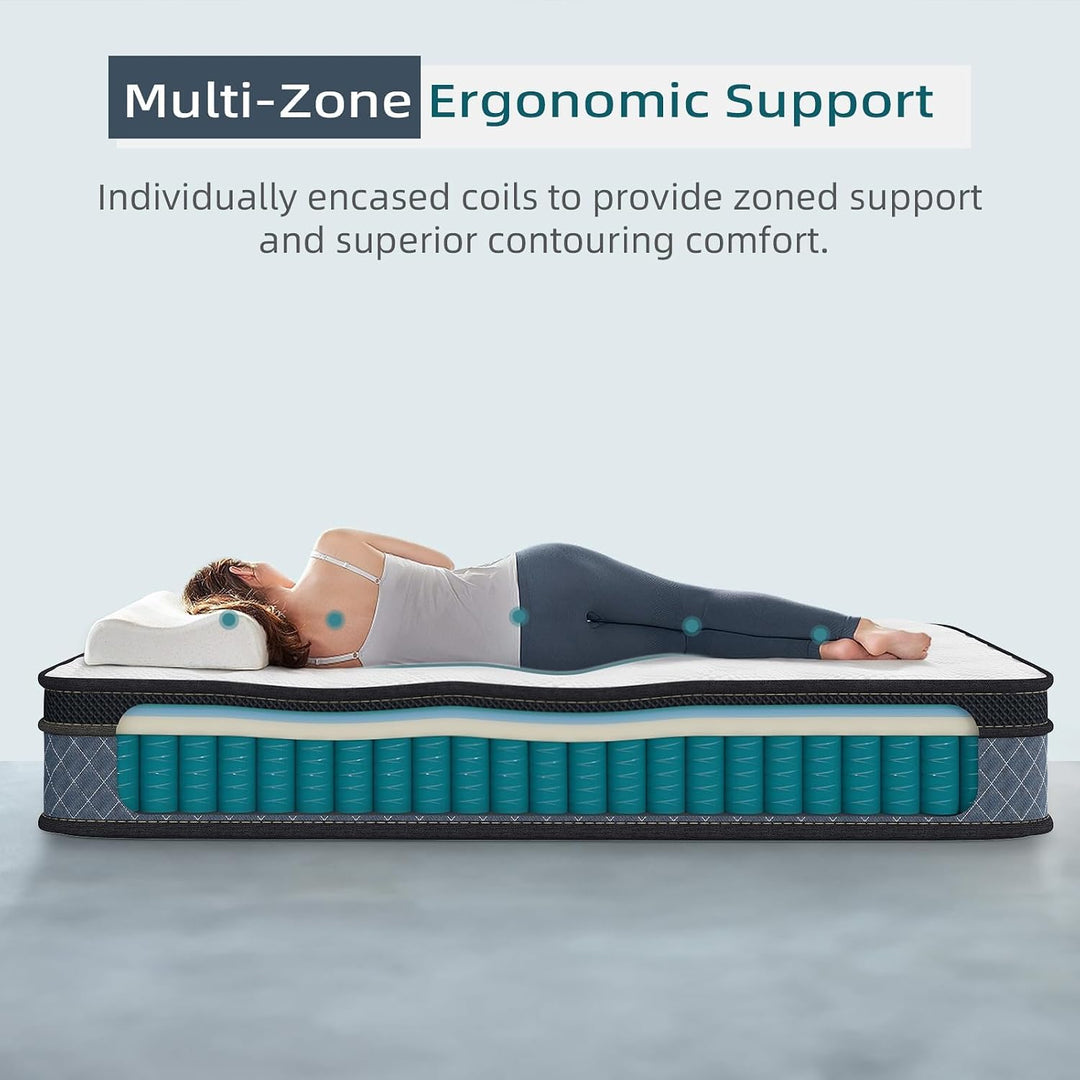 Crystli Twilight Collection 12 Inch Memory Foam Innerspring Mattress with CertiPUR-US Certified
