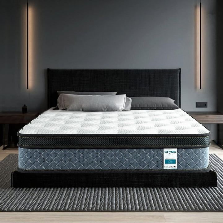 Crystli Twilight Collection 12 Inch Memory Foam Innerspring Mattress with CertiPUR-US Certified