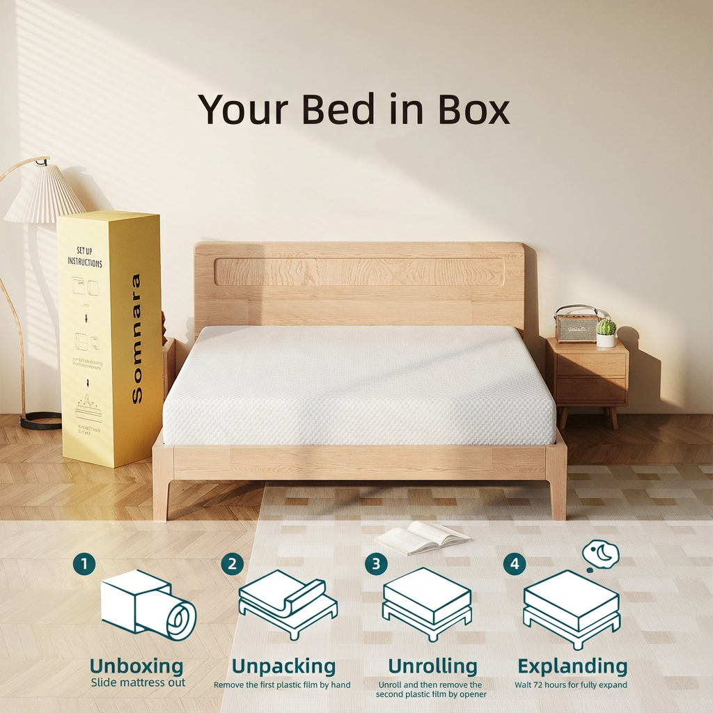 Somnara 12 Inch Mattress, CertiPUR-US Certified Gel Memory Foam with Charcoal, Medium Firm, Fiberglass-Free