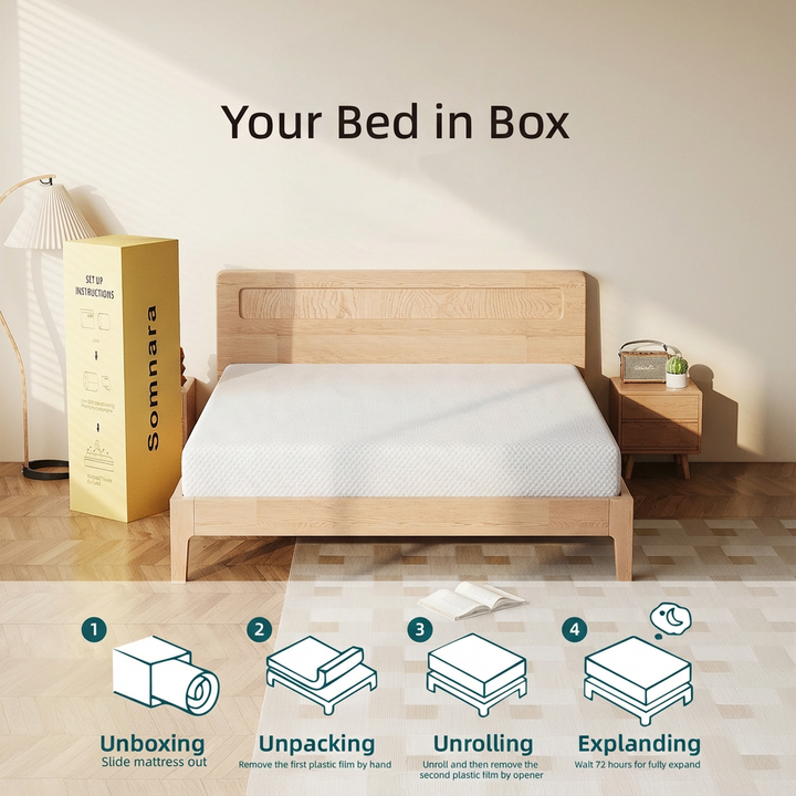 Somnara 12 Inch Mattress, CertiPUR-US Certified Gel Memory Foam with Charcoal, Medium Firm, Fiberglass-Free