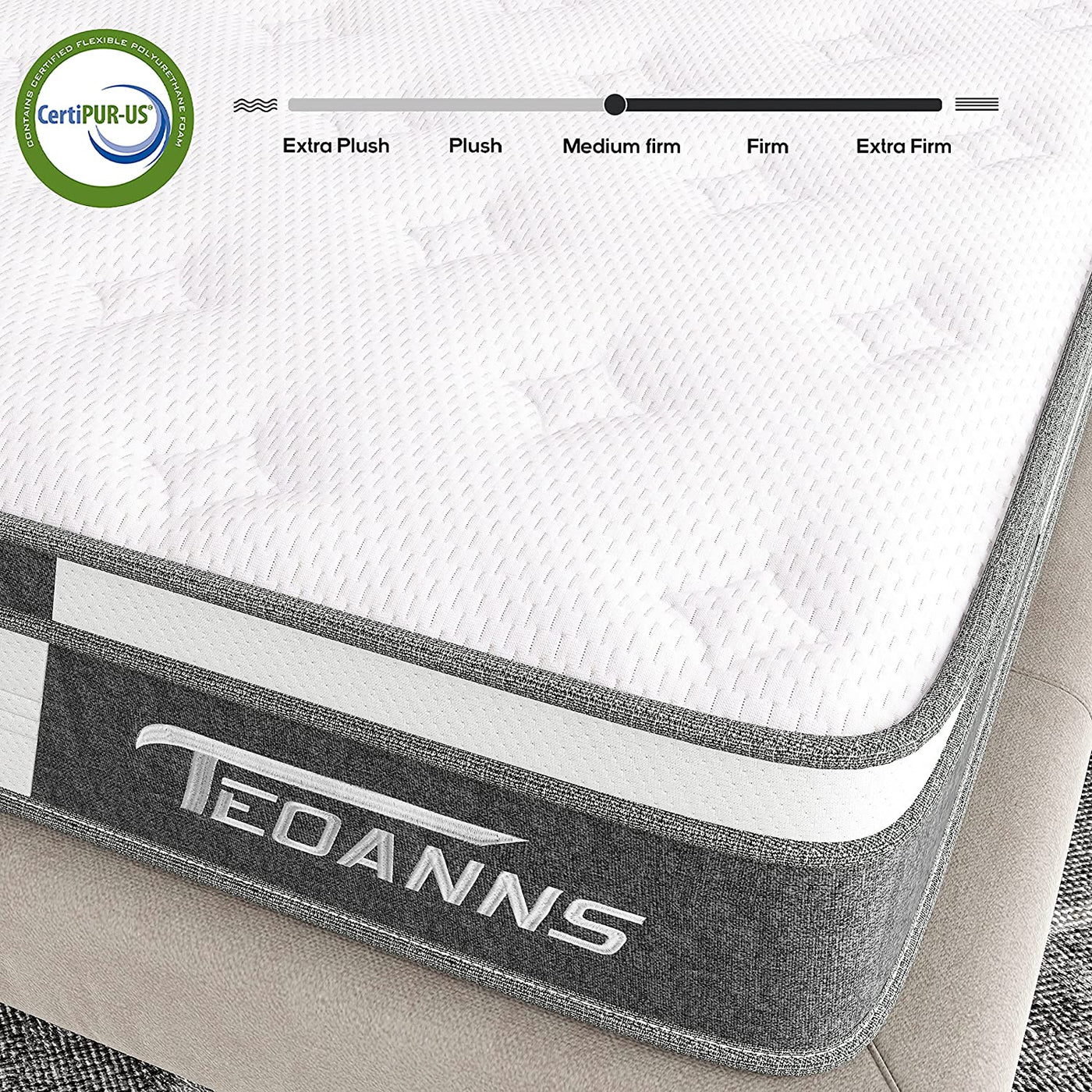 10 Inch Hybrid Mattress with Pressure Relief & Cooler Sleeping (UK)