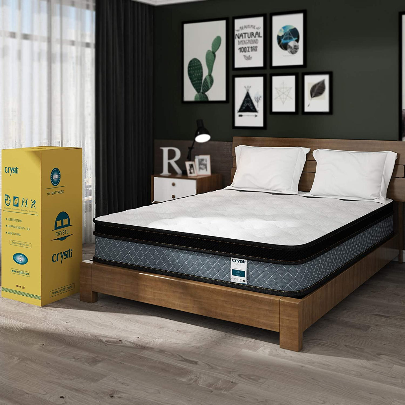 Crystli |10 Inch Comfort Hybrid Memory Foam Innerspring Mattress