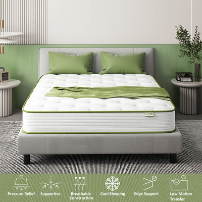 WM Crystli Green Avocado Collection 10 Inch Responsive  Memory Foam Innerspring Mattress(US)